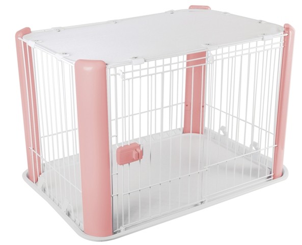 pink puppy cage