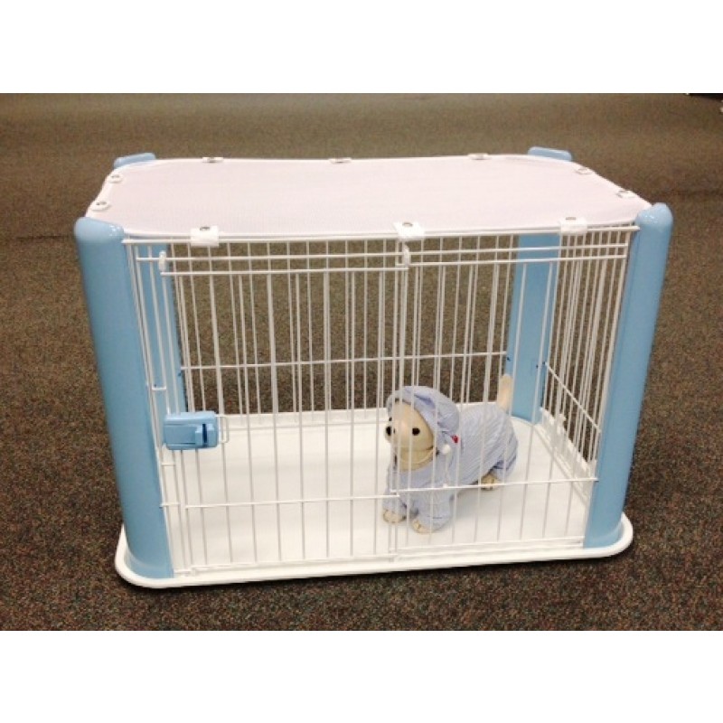 Iris wire dog top crate with mesh roof