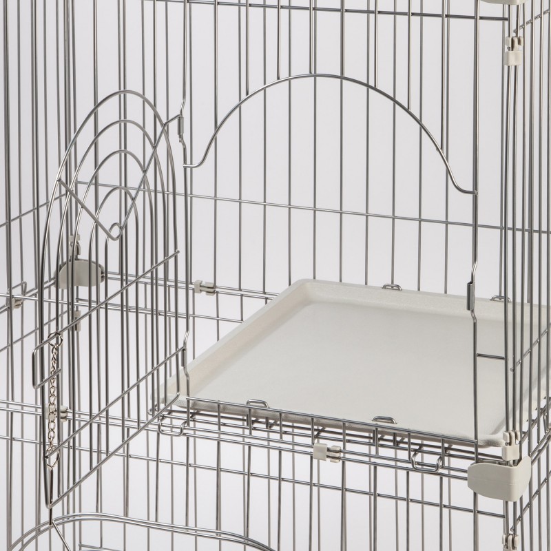 ABC Pet Plaza IRIS 3 Tier Silver Wire Tower Cat Cage. PEC 903