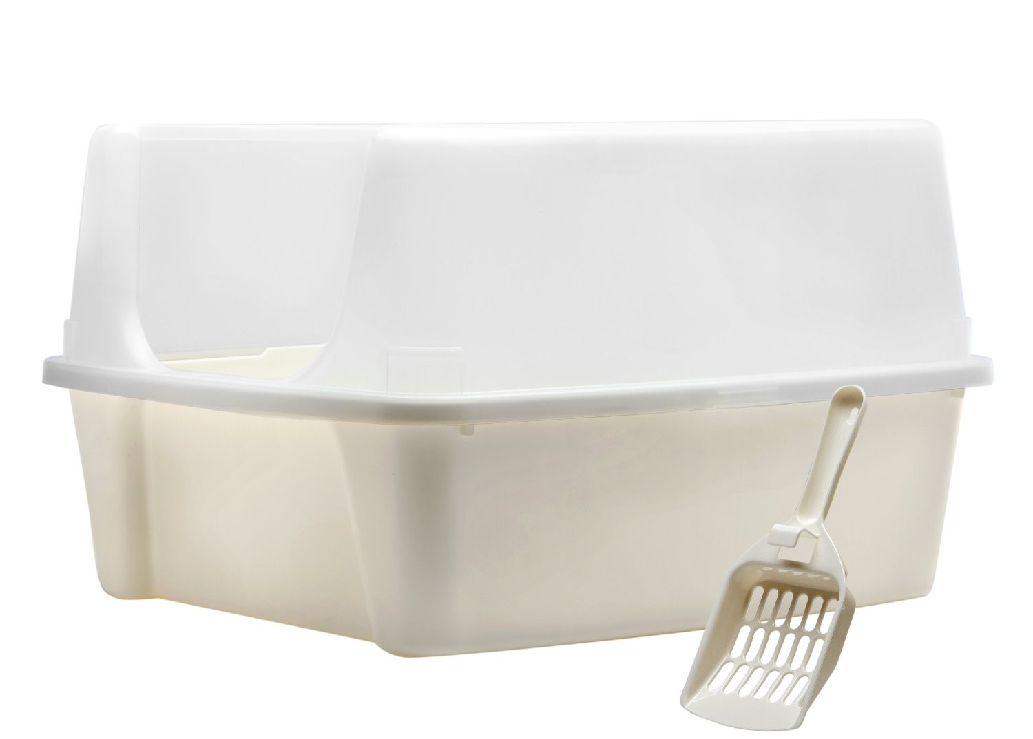 Iris litter box with shield clearance