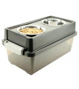 IRIS Medium Elevated Pet Feeder with Storage, FS-M, Smoke