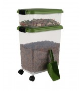 IRIS Weathertight Storage Container & Scoop Combo, Peridot