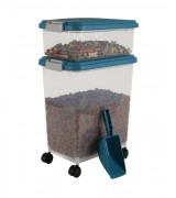 IRIS Weathertight Storage Container & Scoop Combo, Blue Moon