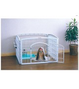 IRIS 4-Panel Plastic Pet Pen, White