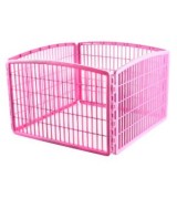 IRIS 4-Panel Plastic Pet Pen, Pink