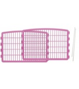 2 Plastic Play Pen Panels with 2 Pins for IRIS CI-604 CI-600, Pink