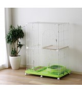 IRIS 2 Tier Wire Cat Cage - Green