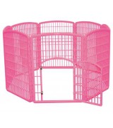 IRIS 8-Panel Plastic Pet Pen, Pink