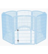 IRIS 8-Panel Plastic Pet Pen, Blue