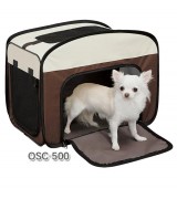 Soft-Sided Portable Collapsible Pet Crate Small OSC-500 Brown