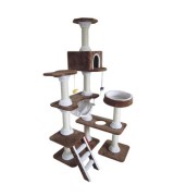 Catland Cat Tree w/Hammock, Pedestal, Hiding Box, Scratching Posts and Hanging Toy Fish