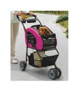 IRIS Adjustable 4-Way Pet Stroller, Pink