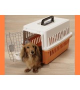 IRIS Small Dog Air Travel Carrier Crate, Orange