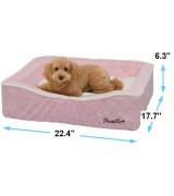Pecalle Medium Pet Dog Bed w/Removable Cushion, Pink