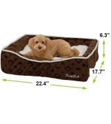 Pecalle Medium Pet Dog Bed w/Removable Cushion, Brown