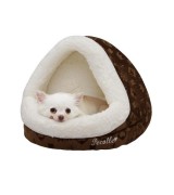 Pecalle Dome Shaped Pet Bed w/Removable Cushion, Brown