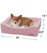 Pecalle Large Pet Dog Bed w/Removable Cushion, Pink