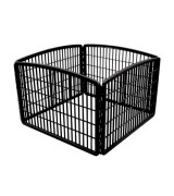 IRIS 4-Panel Plastic Pet Pen, Black