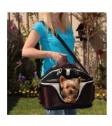 Portable Soft Sided Home & Away Pet Carrier, Brown