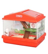 IRIS 2-Level Playhouse Hamster Cage, Red
