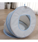 Folding Cat House w/Removable Cushion, Blue