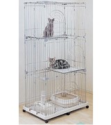 IRIS 3-Tier Wire Cat Cage, Silver