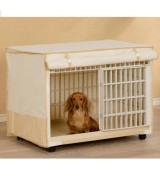 IRIS Plastic Pet Crate w/Fabric Cover