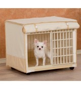 IRIS Plastic Pet Crate w/Fabric Cover