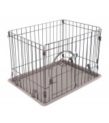 IRIS Deluxe Small Wire Containment Cage Pen for Dogs, Light Brown