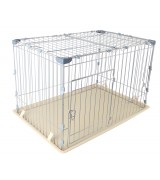 IRIS Deluxe Medium Wire Containment Cage for Dogs, Almond 