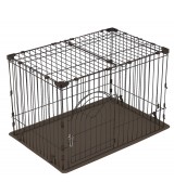 IRIS Deluxe Medium Wire Containment Cage Pen for Dogs, Brown