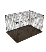 IRIS Deluxe Large Wire Containment Cage Pen for Dogs, Brown