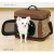 Folding Pet Travel Carrier, Brown/Beige, OPC-420