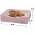 Pecalle Medium Pet Dog Bed w/Removable Cushion, Pink