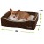 Pecalle Large Pet Dog Bed w/Removable Cushion, Brown
